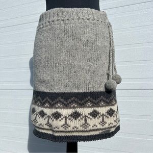 Everest Nepali Knit Wool Apres Ski Fair Isle Mini Megan Skirt, M